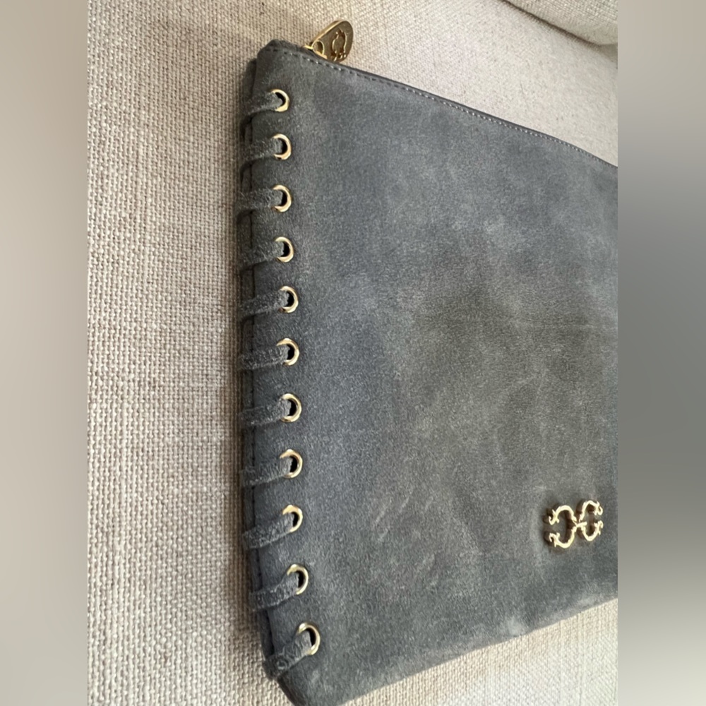 Beautiful gray suede clutch!  Great condition! - Picture 3 of 6